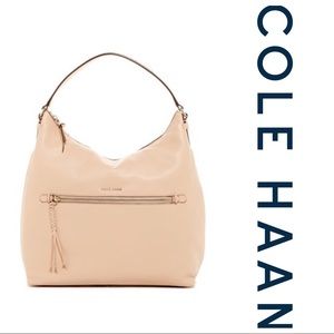 Cole Haan Delilah Leather Hobo Nude NWT $300